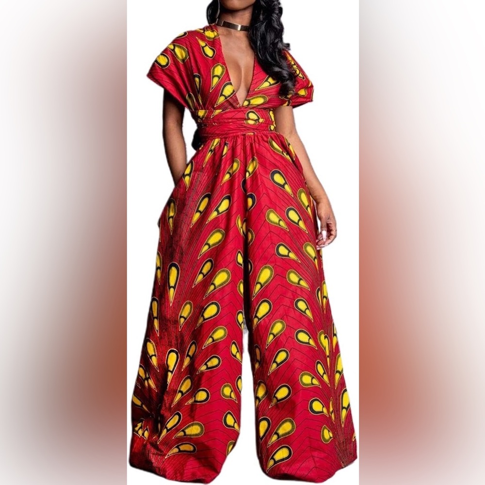Ankara African Print Wide Leg Jumpsuit